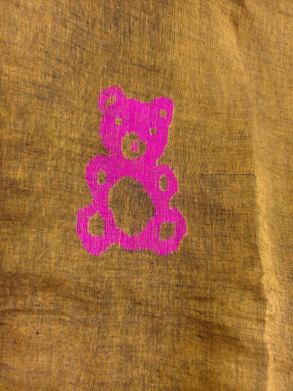 Teddy saree, Quirky Linen Saree, Teddy saree, Linen Jamdani Saree