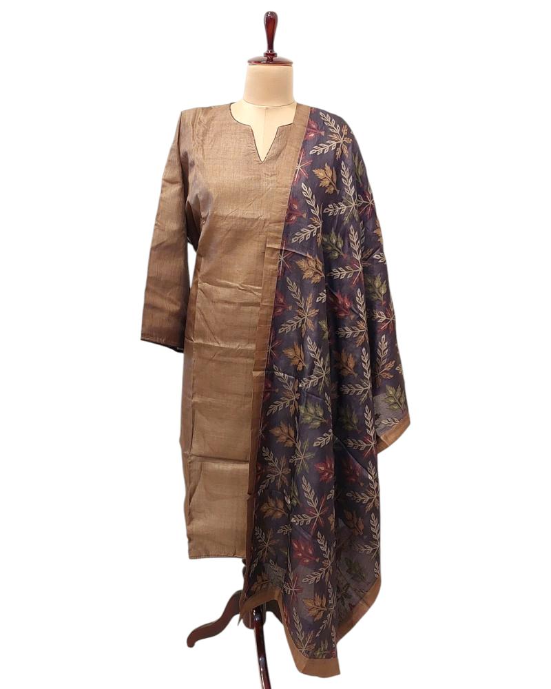 Handpainted Tussar Silk Kurtis, Tussar Silk Kurta, Tussar Kurtis, Formal Wear Kurtas, Ethnic Silk Kurtas, Tussar Kurtis, Tussar Kurtas, Mocha Mousse Dress, nude Brown Kurta