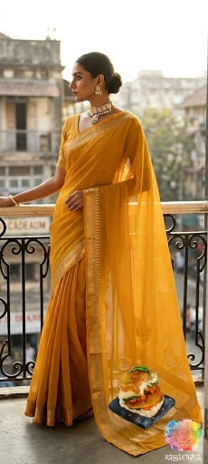 Handpainted Vada Pav Saree