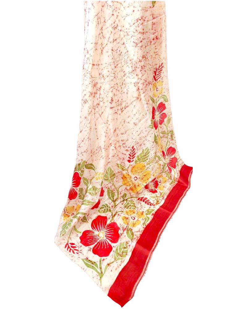 Batik Silk saree, Handpainted Sarees,  Durga Puja Silk sarees