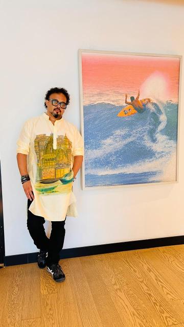 Pichwai Mens kurta, pichwai painting kurta for men, pichwai kurta for men