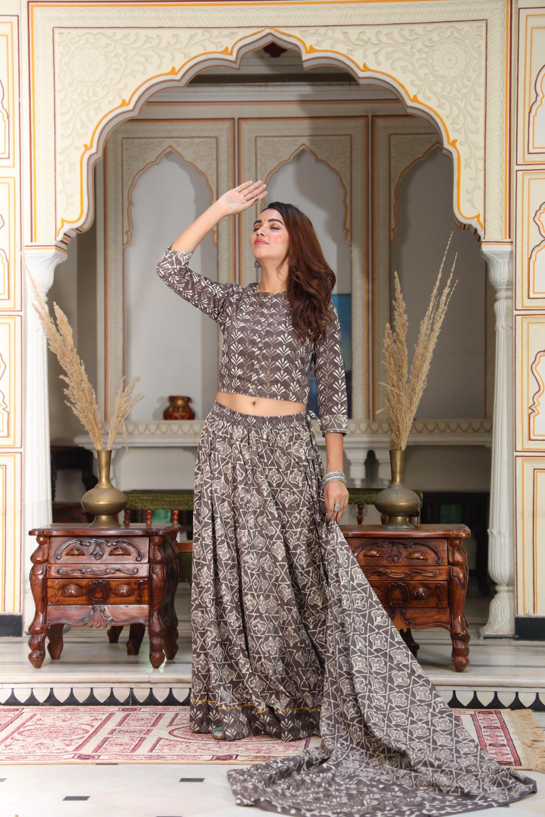 Mul Cotton Lehenga set