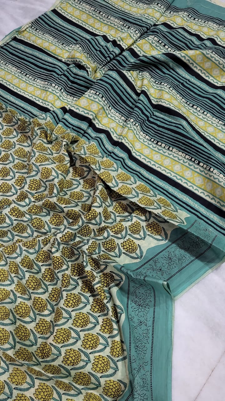 mul cotton saree, quirky print saree