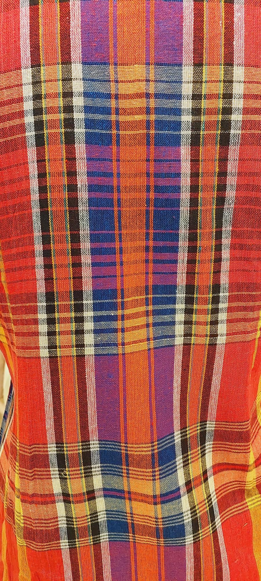 Handloom Gamcha Cotton Dress, gamcha wrap Dress, Boho Dress, Checks Dress, Summer Wrap Dress, Cotton Wrap Dress, Maxi Dress, Yellow Handloom Dress, Handcrafted Dress, Wrap Dress, Flowy dress