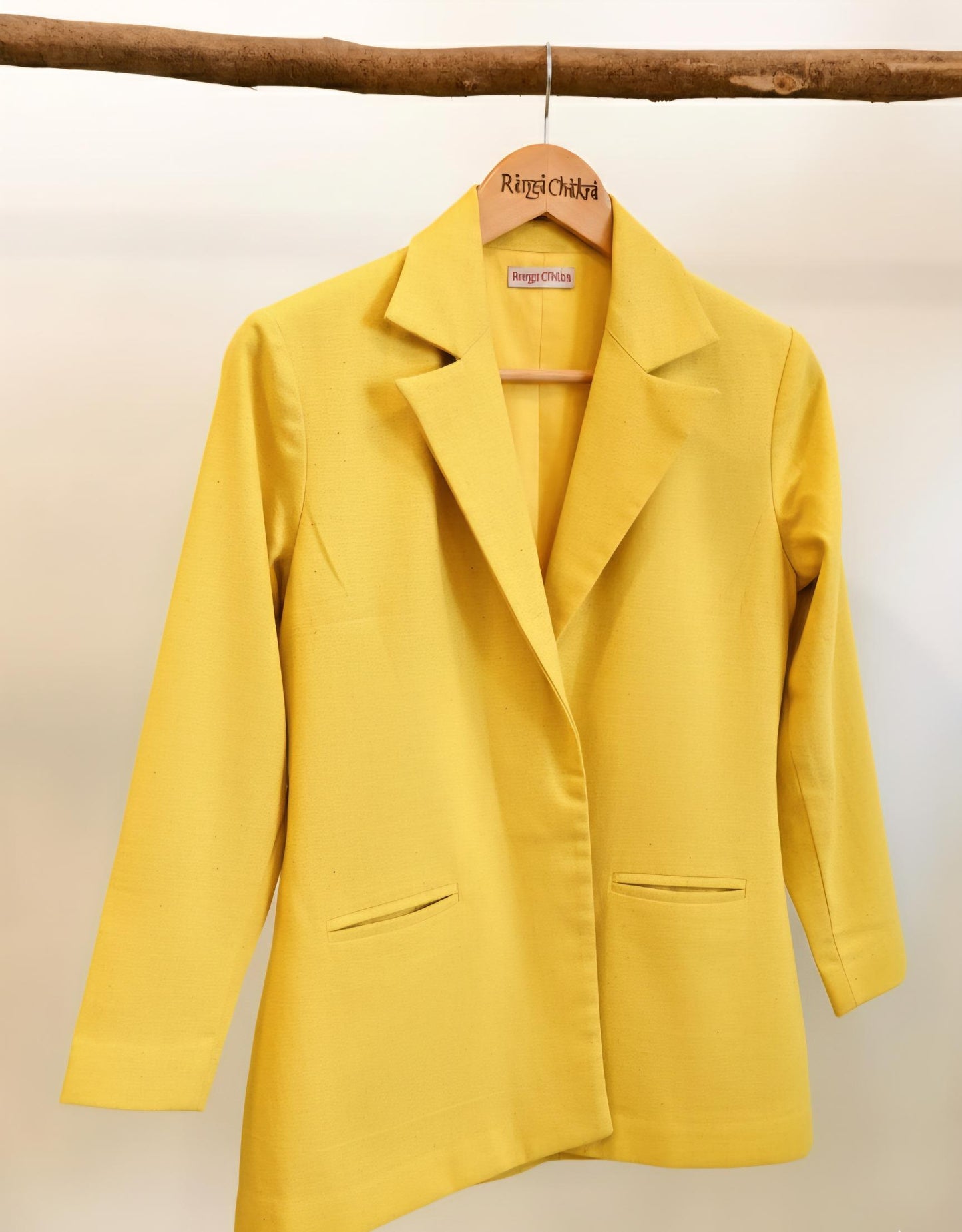 Lemon Yellow Cotton Blazer