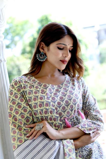Ivory Cotton Anarkali Suit