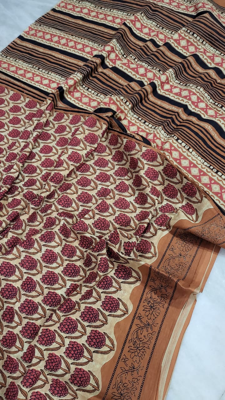 mul cotton saree, quirky print saree