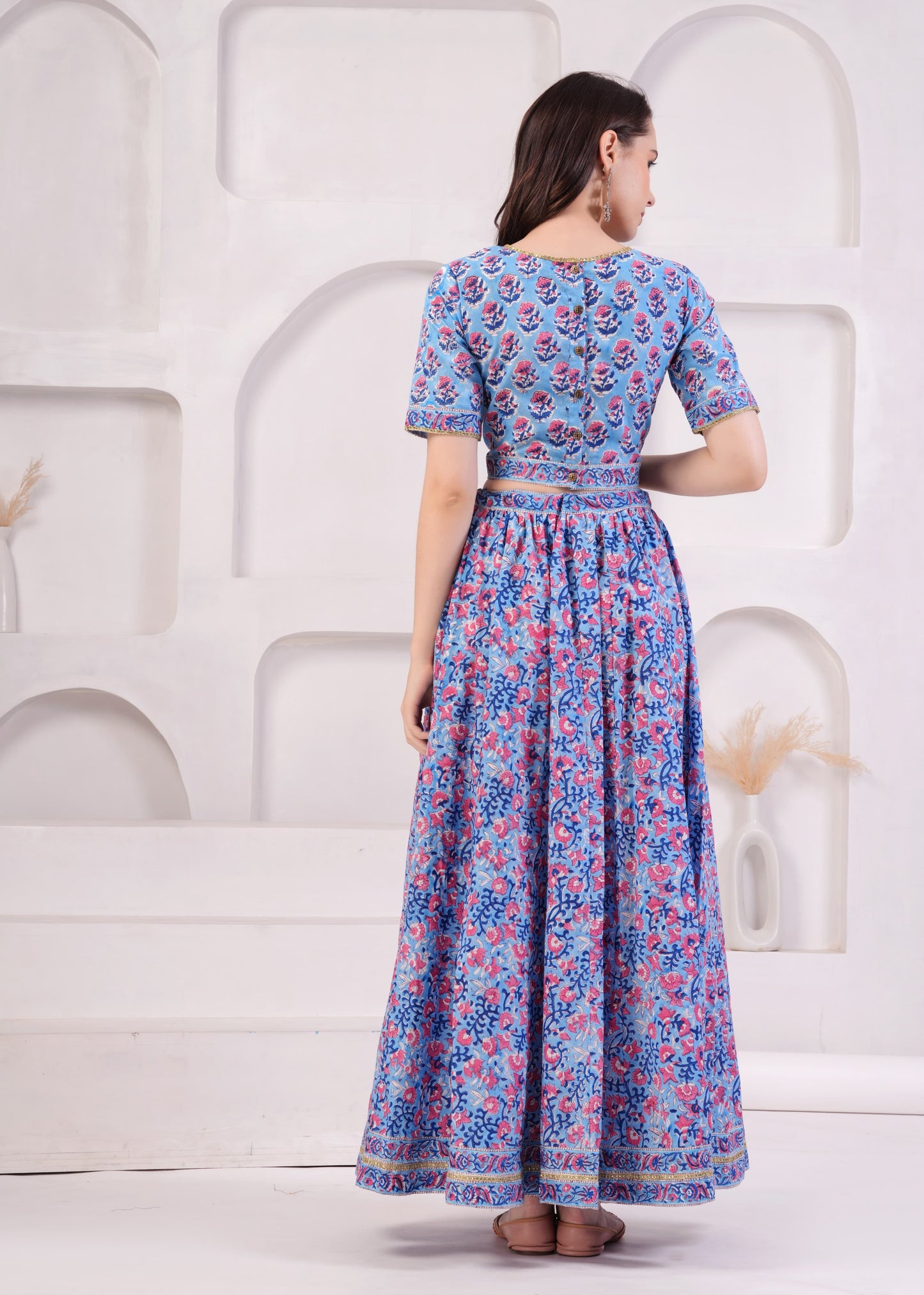 Lilac Mul Cotton Lehenga Set