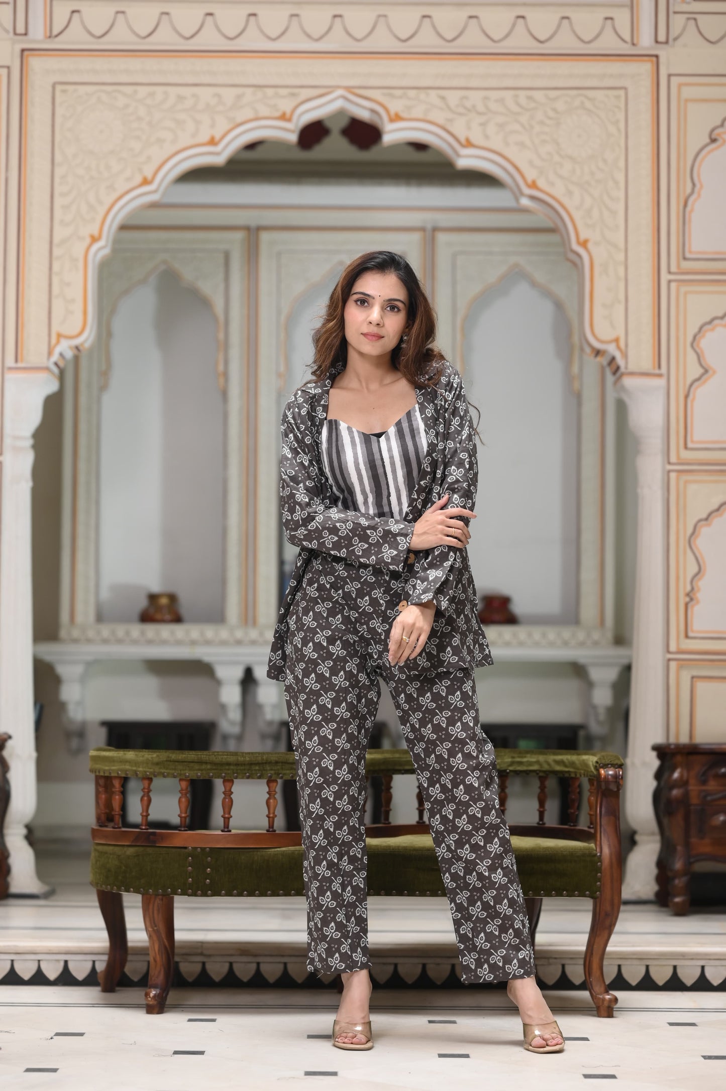 Women Coat with Trousers Set Floral Print ,Multicolor Floral Printed Blazer set, Cotton Blazer Pant Set, Co ord set, Floral Blazer Pant Set, Casual Blazer Pant Set, Cotton Blazer Pant Set, Cotton Blazer with Trouser, Set of 3 Blazer Pant Set, Open Front Blazer with Trouser, office wear Blazer Pant Set, Casual Blazer set, Women formal Coat Pant Set, women Formal Blazer and Pant set