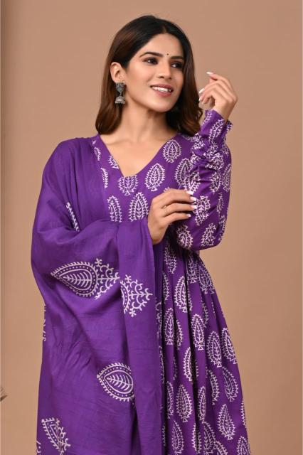Purple Anarkali suit