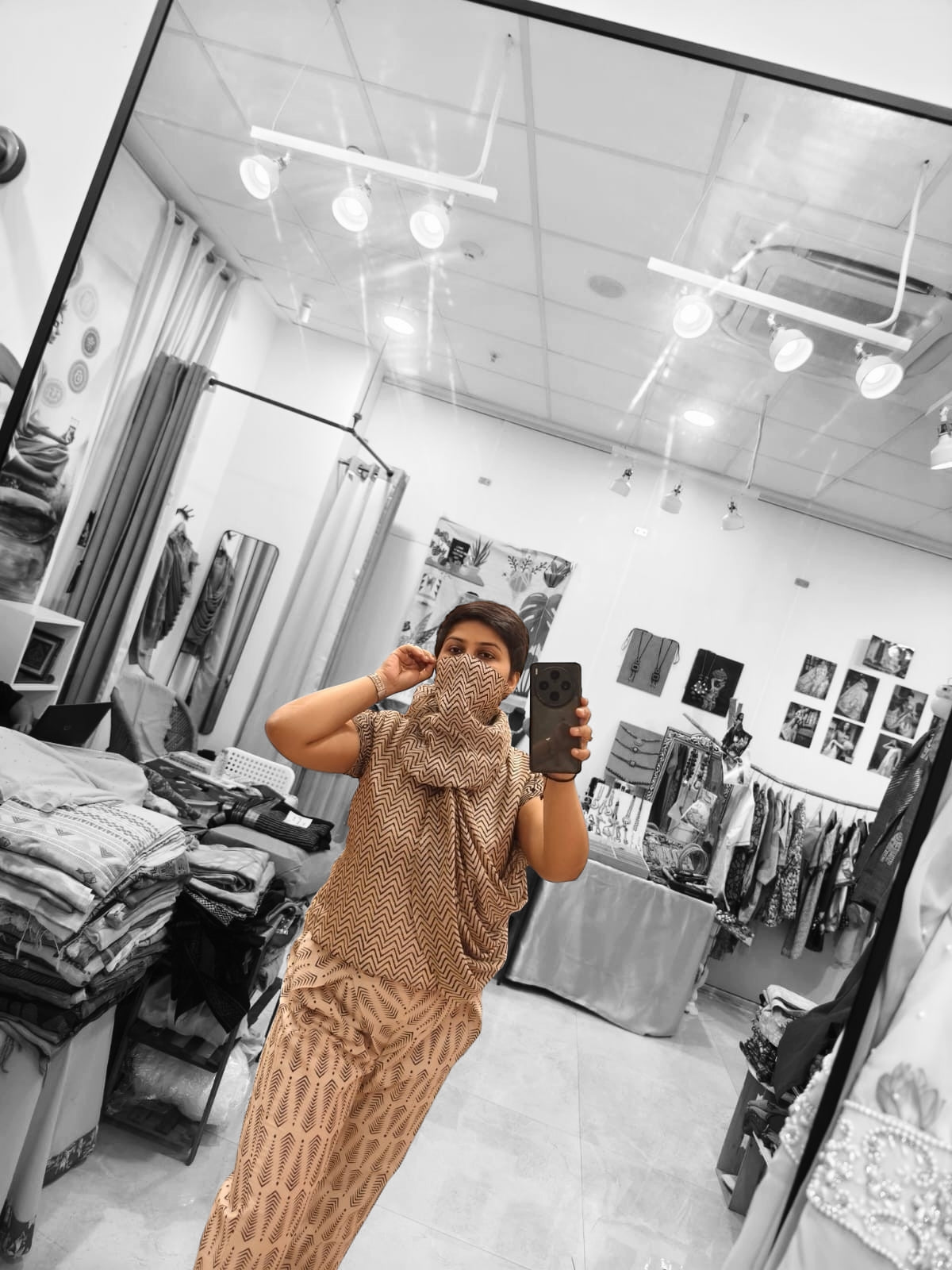Monochromatic Co ord set with a drape