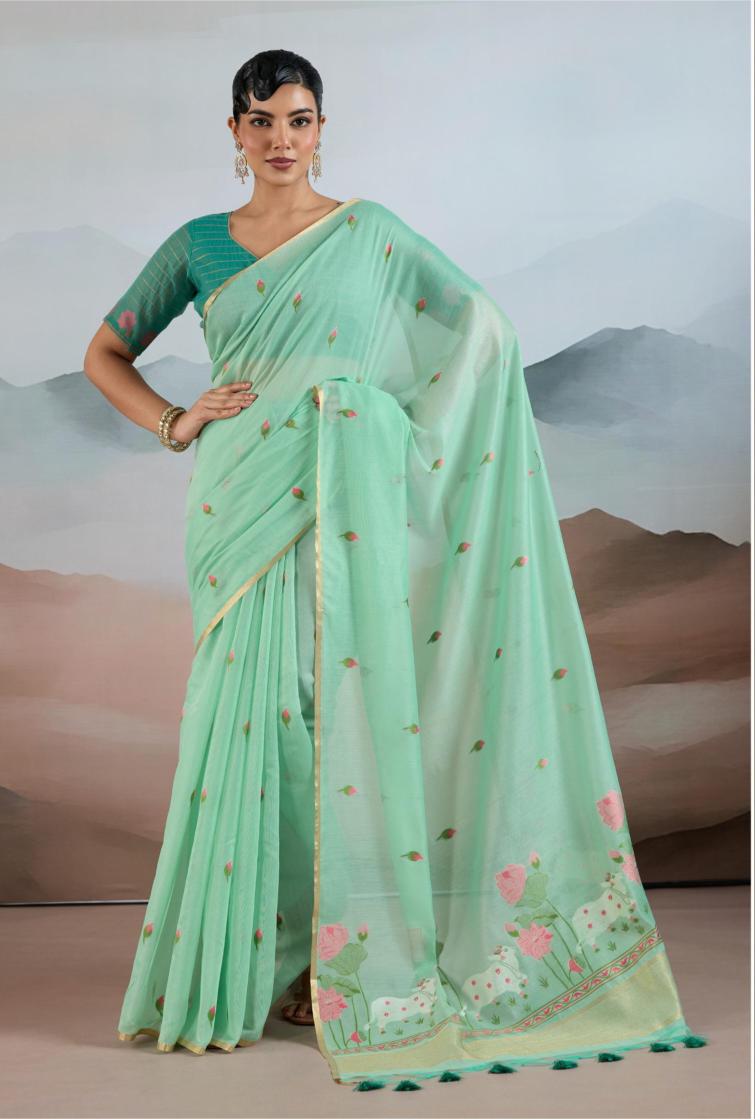 Pichwai Pastel Saree