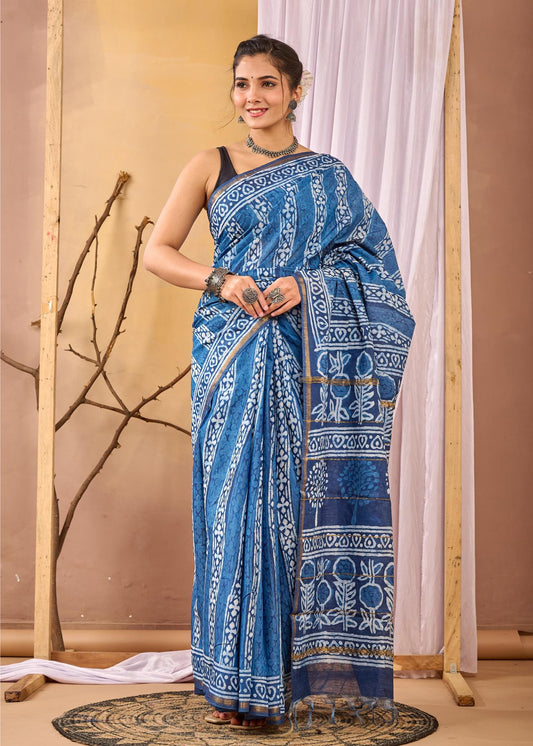 pastel blue saree