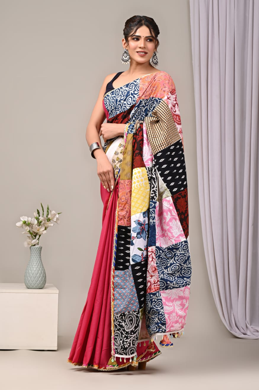 mul Cotton sarees, quirky print saree, Quirky saree