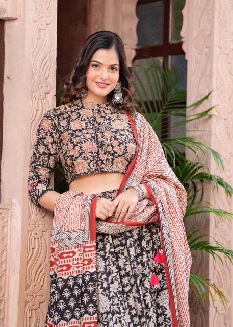 Mul Cotton matte Shade Comfort Fit Lehenga Set
