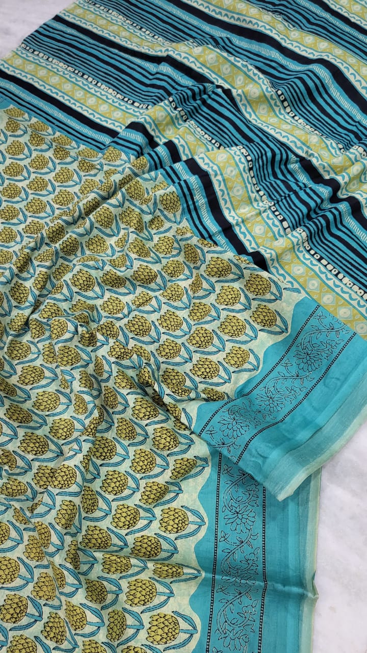 mul cotton saree, quirky print saree