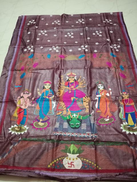 Concept Durga Dalan Hand Embroidered Tussar Silk Saree