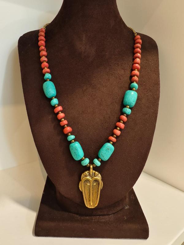 Tribal Mask Pendant Necklace