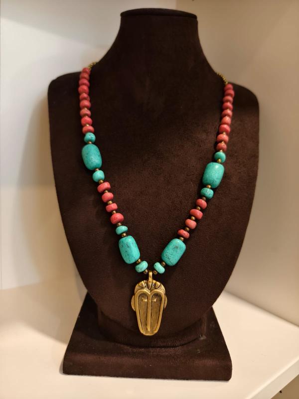 Tribal Mask Pendant Necklace