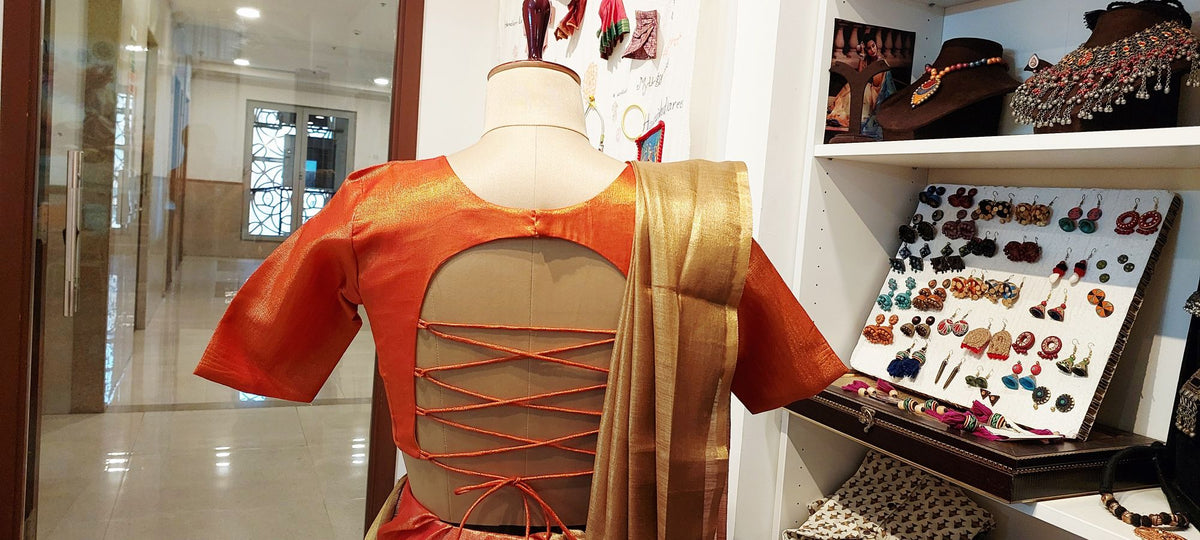 Golden Volcano Soft Tissue silk saree