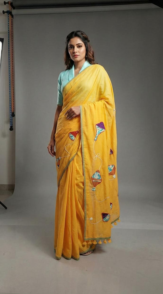 Quirky Spinning Top and Kite Saree