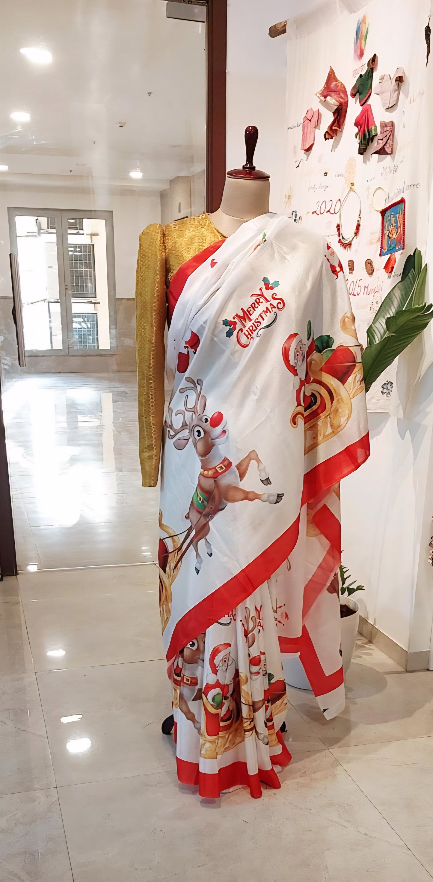 Merry Christmas Saree