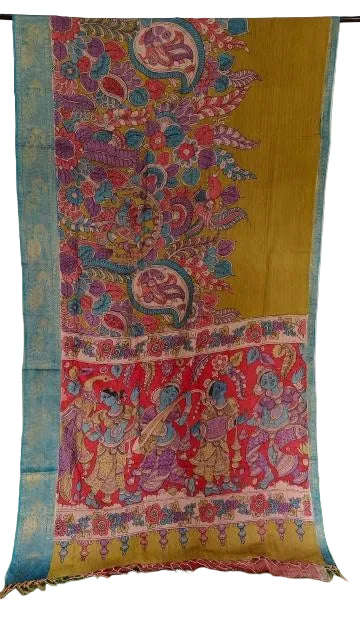 Pen Kalamkari Silk Saree