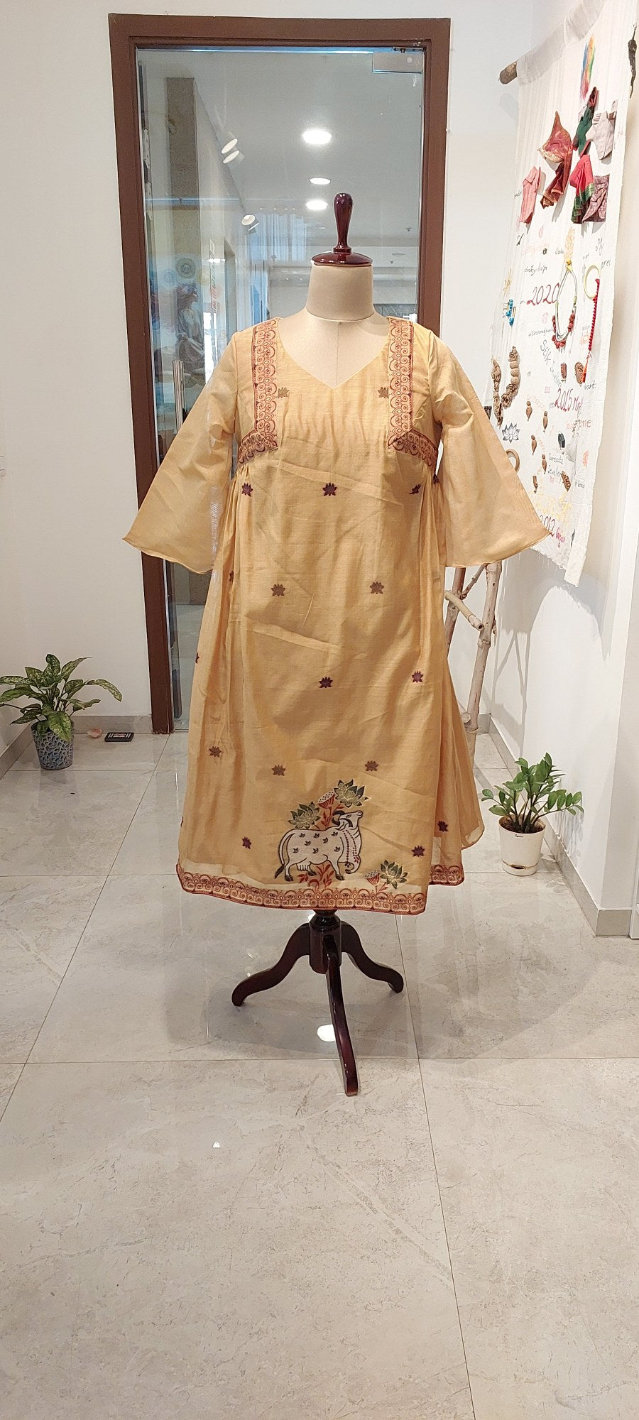 Pichwai Beige Dress