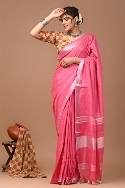 Rose Pink Saree