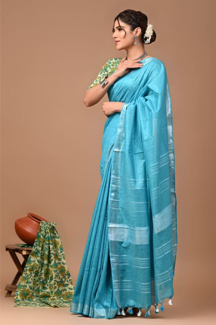 Sky blue Saree