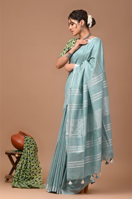 Sage Blue Saree