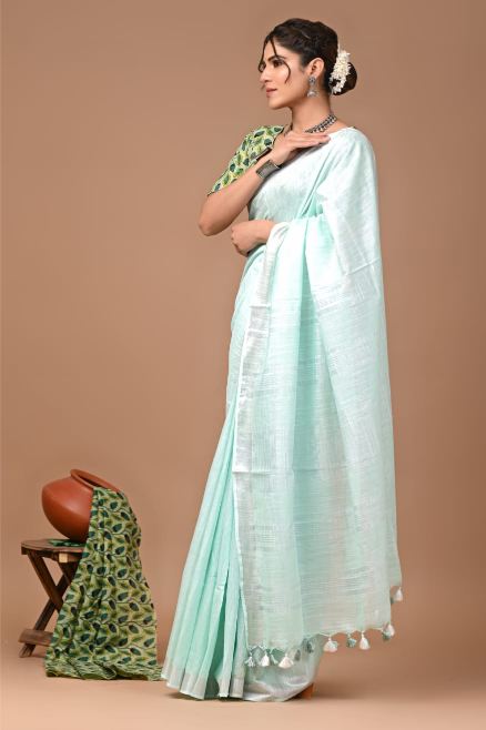 Sea Foam Saree
