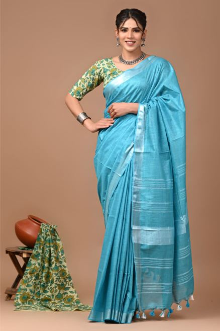 Sky blue Saree