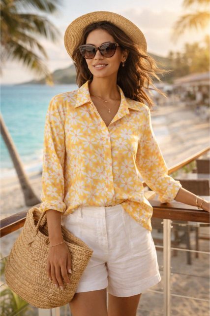 Tropical Daisy floral Shirt
