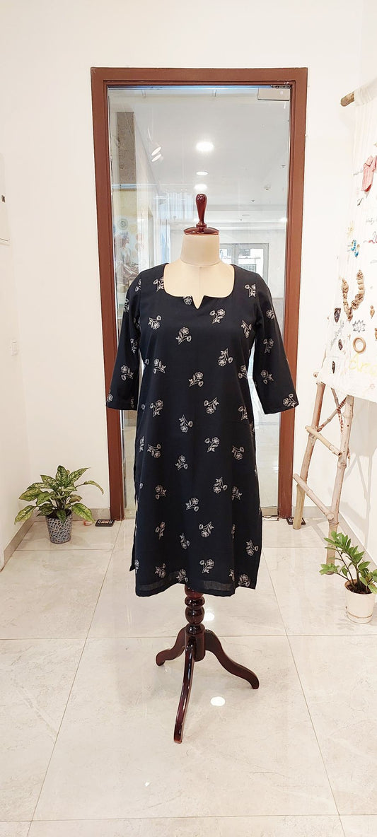 Pure Cotton black Kurti
