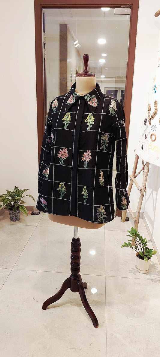 Black Statement cross-stitch Shirt