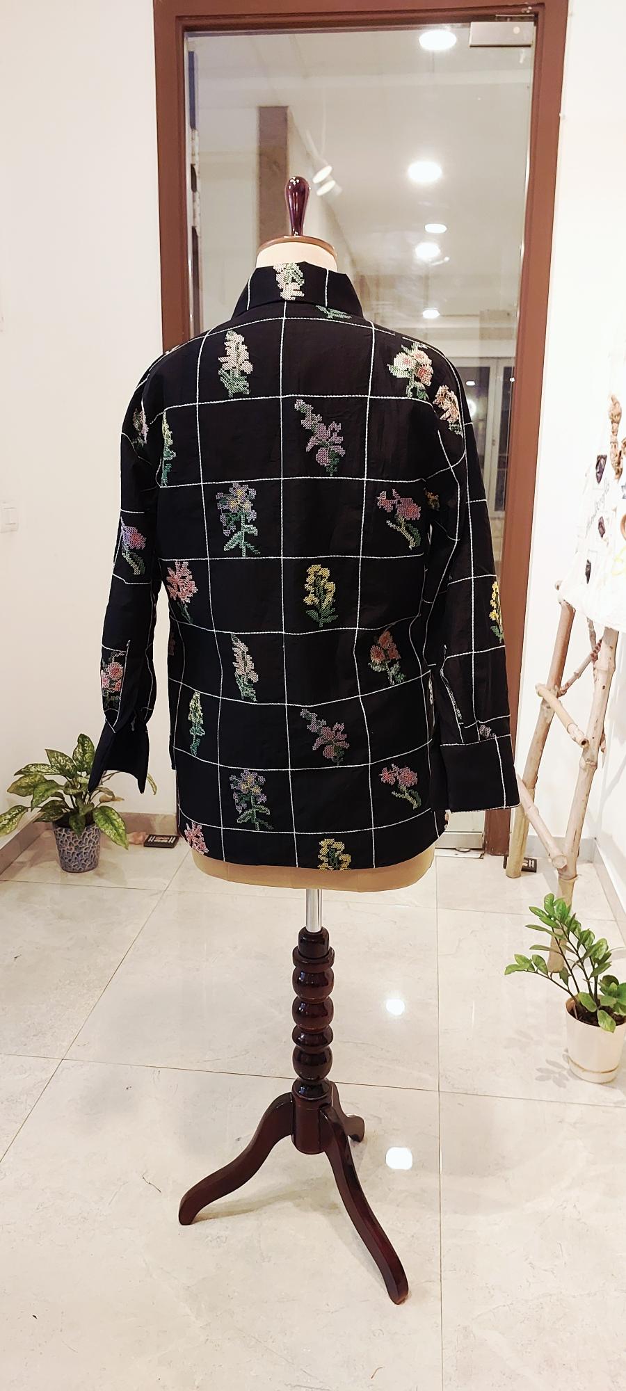 Black Statement cross-stitch Shirt