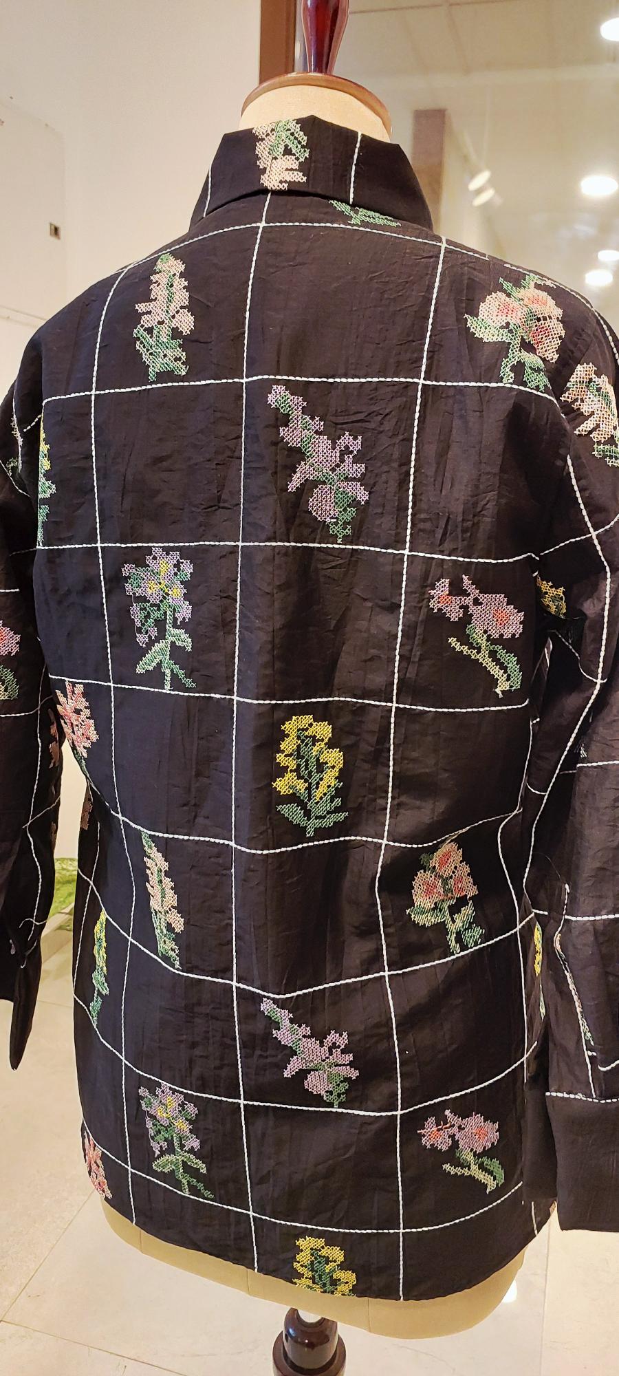 Black Statement cross-stitch Shirt