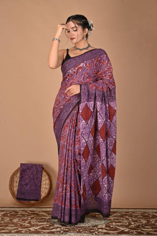 Jamun Mul cotton saree