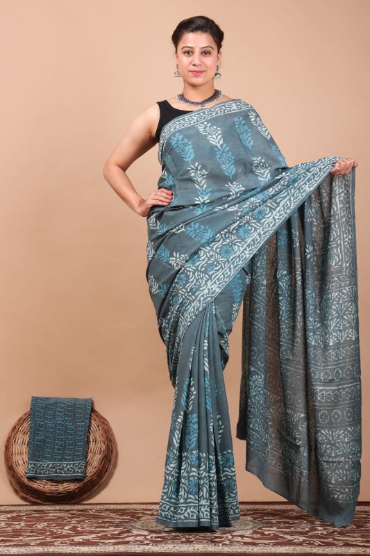 Floral Mul Mul cotton saree