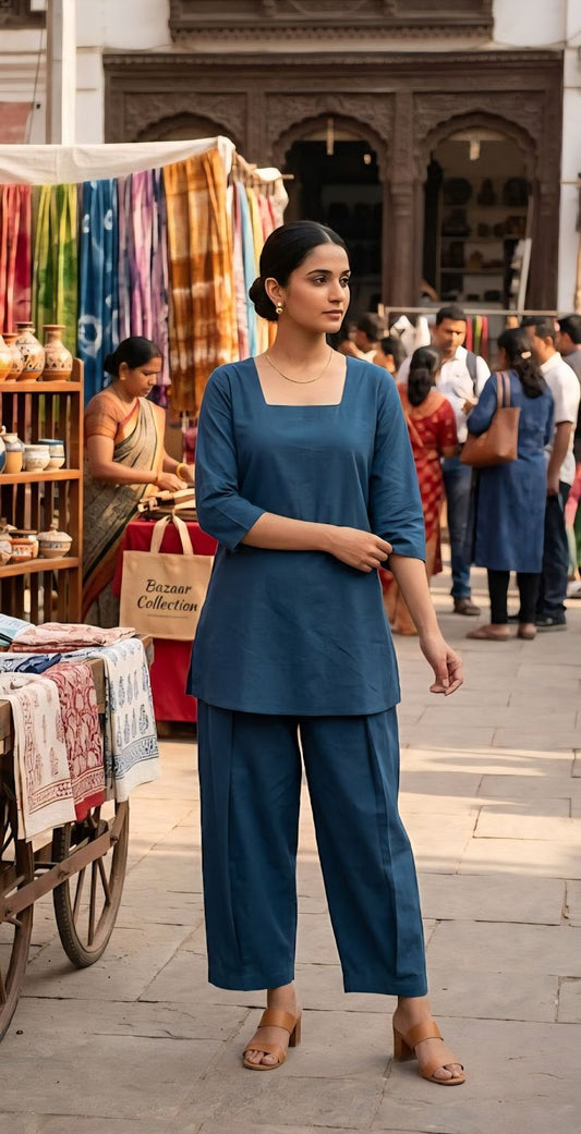 Midnight Blue Cotton Co-ord set