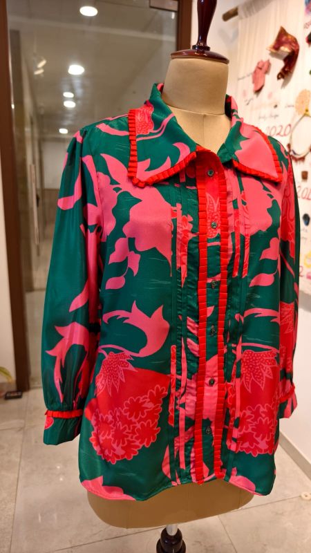 Botanical Radiance Vegan Silk Shirt Tunic | Luxury Resort Wear