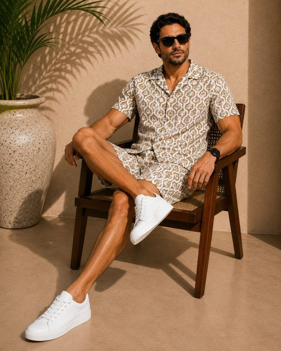 Abstract print Mens Co ord set