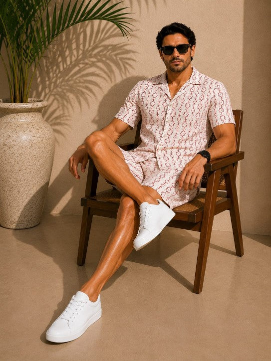 Red & white Men's Co-ord Set