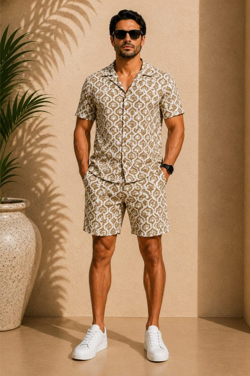 Abstract print Mens Co ord set
