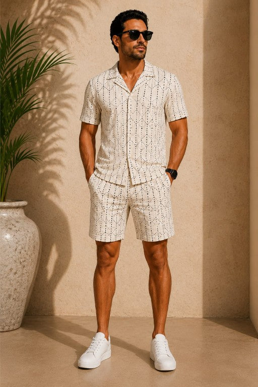 Dot and Lines Men’s Cotton Co-ord Set
