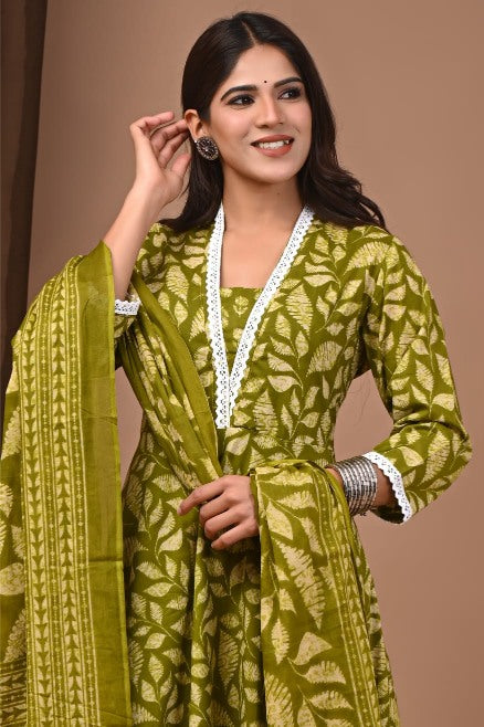 Floral Cotton Anarkali Suit