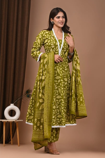 Floral Cotton Anarkali Suit