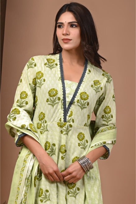 Pastel Mul Cotton Anarkali Suits