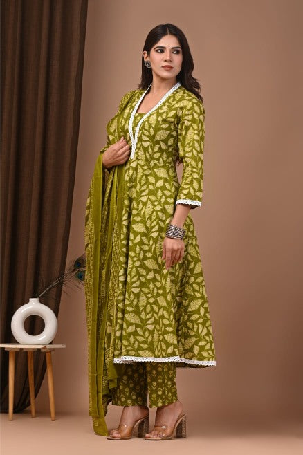 Floral Cotton Anarkali Suit